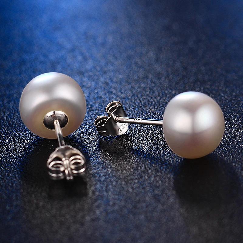 Fine Pearl Jewelry Set AAAA 8-9mm Pearls High Quality Pendant Necklace Earrings Ring for Women Silver Bridal Jewelry Sets