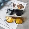 New Fashion Oversized Square One-piece Sunglasses Womens Retro Mirror Lens Eyewear Shades UV400 Men Punk Sun Glasses