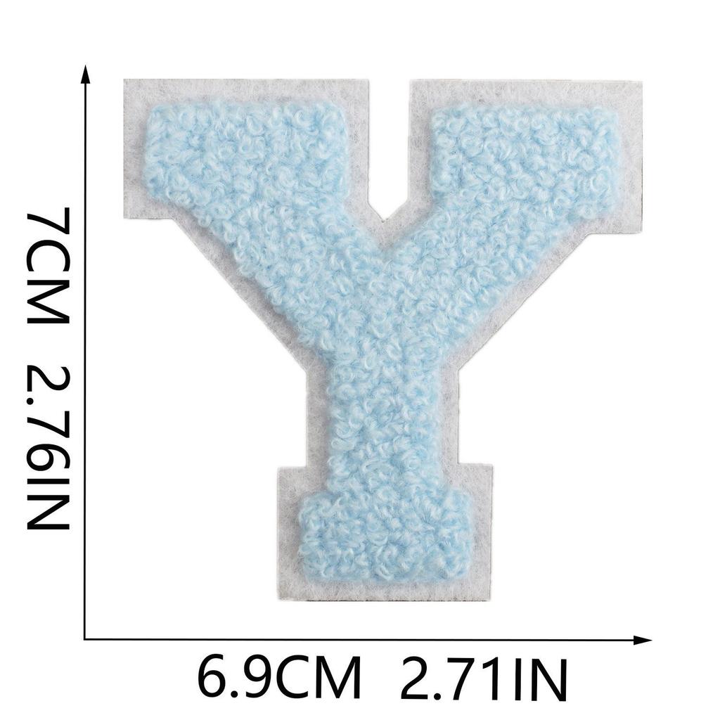 Roaring Sky 7cm Light Blue Chenille Embroidery Patch for Bags and Decor