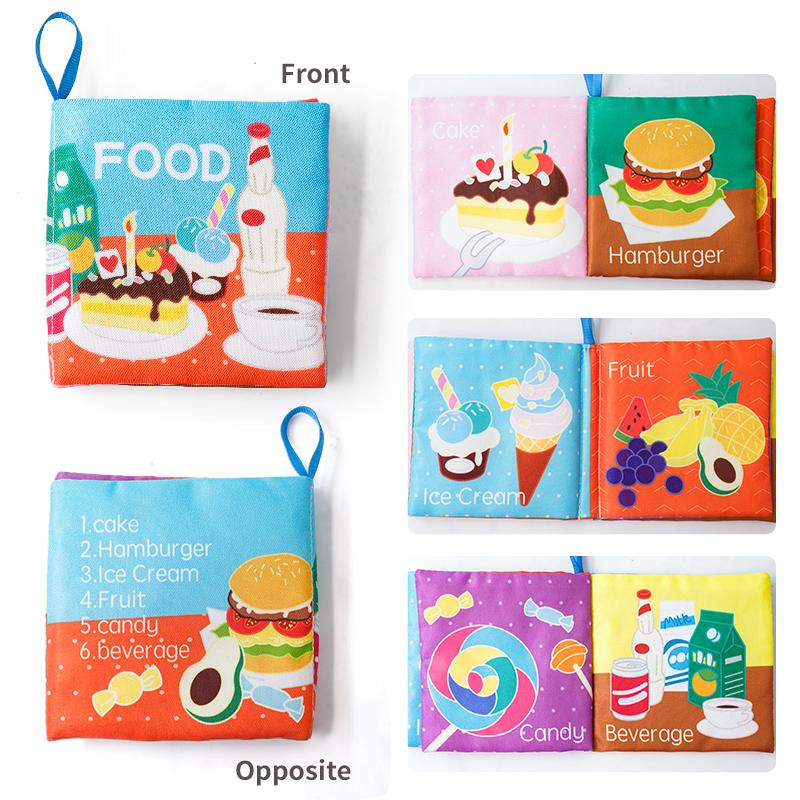 Soft Infant Cloth Book Colourful Baby Learning Featuring Touch & Crinkle Sounds Early Education Toys YY18 (1pc)