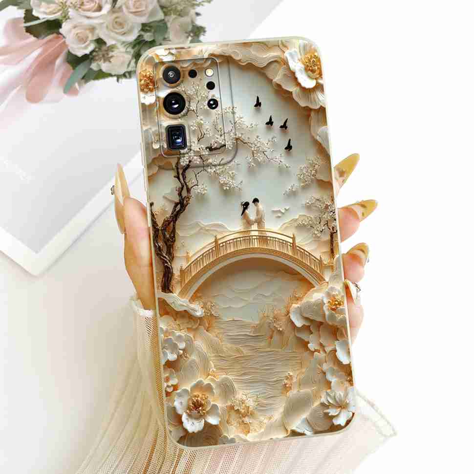 For Samsung Galaxy S20 Ultra Case Popular Color Floral Print Silicone Back Cover For Samsung S20 Ultra 4G 5G Phone Cases Fundas