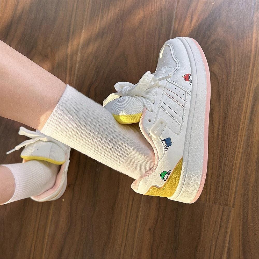 Cartoon cute bread shoes summer new niche board shoes versatile sports board shoes casual white shoes