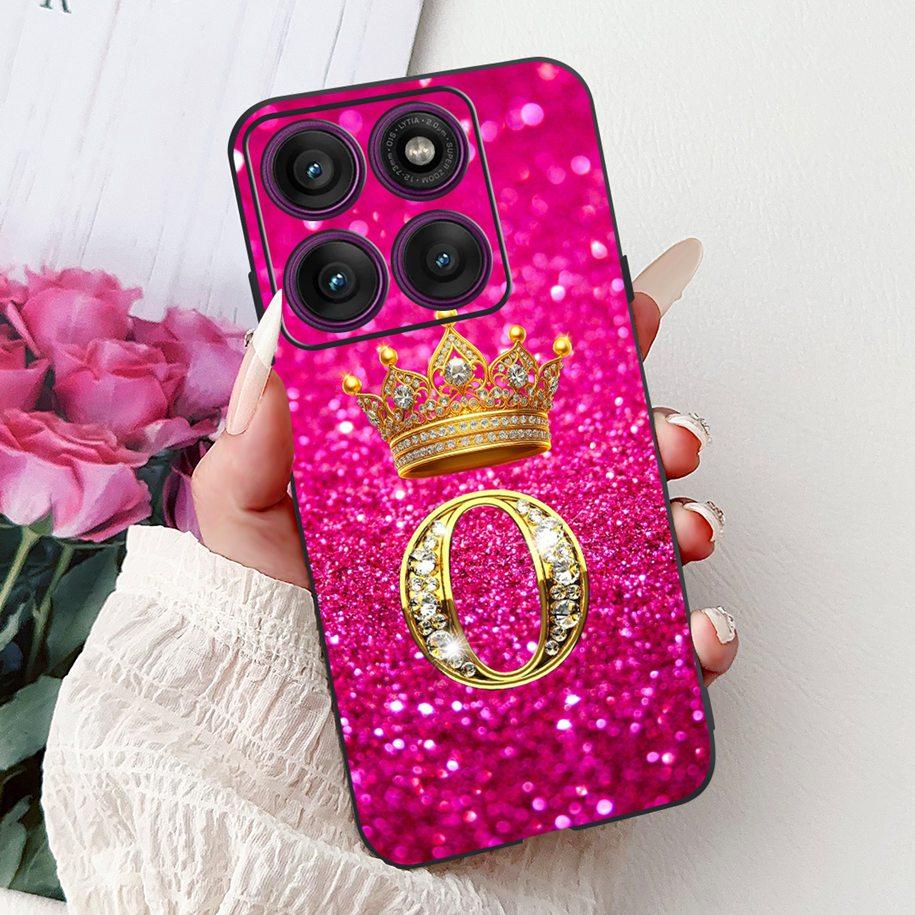 For Motorola Edge 60 Pro Case 2025 Luxury Crown Letters Soft Silicone Black Phone Cover For Moto Edge 60 Fusion 60s Edge60 Funda