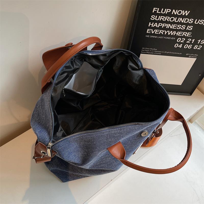 New Denim Travel Bag Large Capacity Women's Tote Bag High-end Fitness Storage Bag Business Trip Casual Fashion Bag