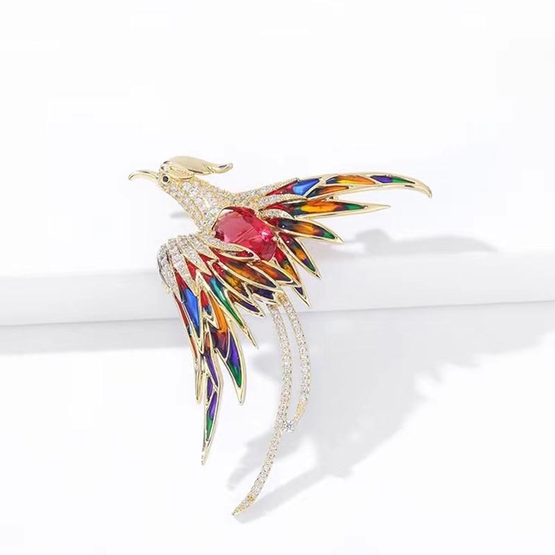 Pinkdudu Nové 5-barevné nádherné brož Phoenix Vintage luxusní kreativní kouzelné stvoření brože špendlíky pro ženy šperky PD1308