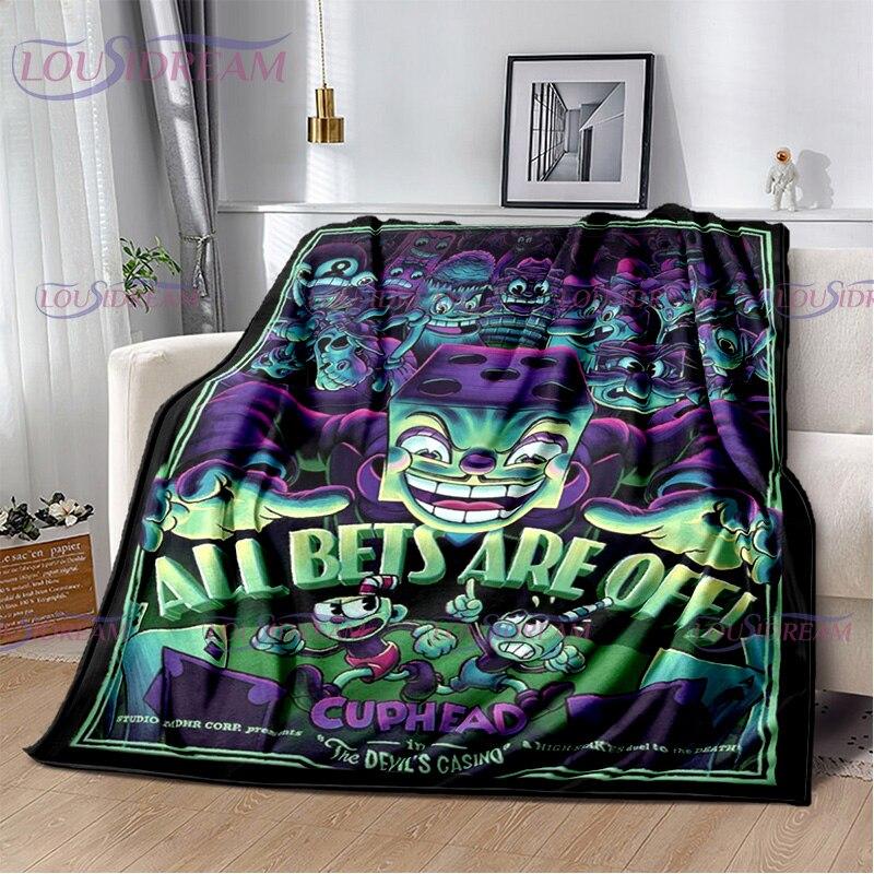 Kreslený roztomilý šálek s potiskem přikrývka pohovka přikrývka cestovní povlečení přikrývka flanelová přikrývka přehoz přes postel lehké cestovní