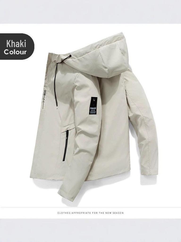Men's Windproof Hooded Jacket - Spring/Autumn Fashion Casual Coat