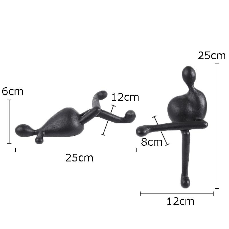 Черная Абстрактная Фигурка из Смолы Творческий Предмет Мебели Настольное Украшение Простота Фигурки Статуя Современный Декор Дома