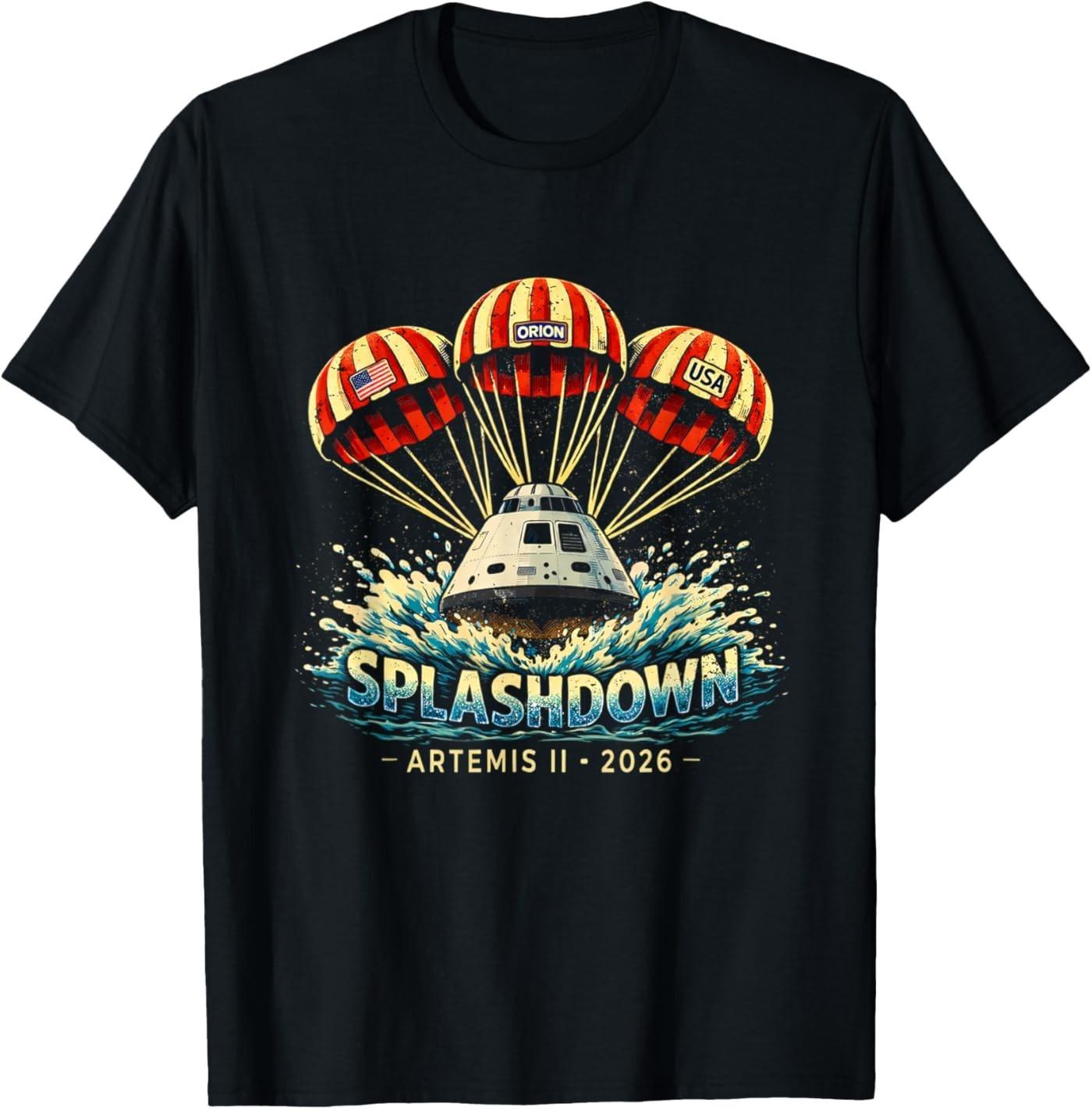 

Artemis II Orion Moon Mission Splashdown T-Shirt 5XL різнокольоровий