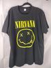Nirvana Smile Graphic Black T-Shirt Grunge Rock Band Tee, Size XL New.