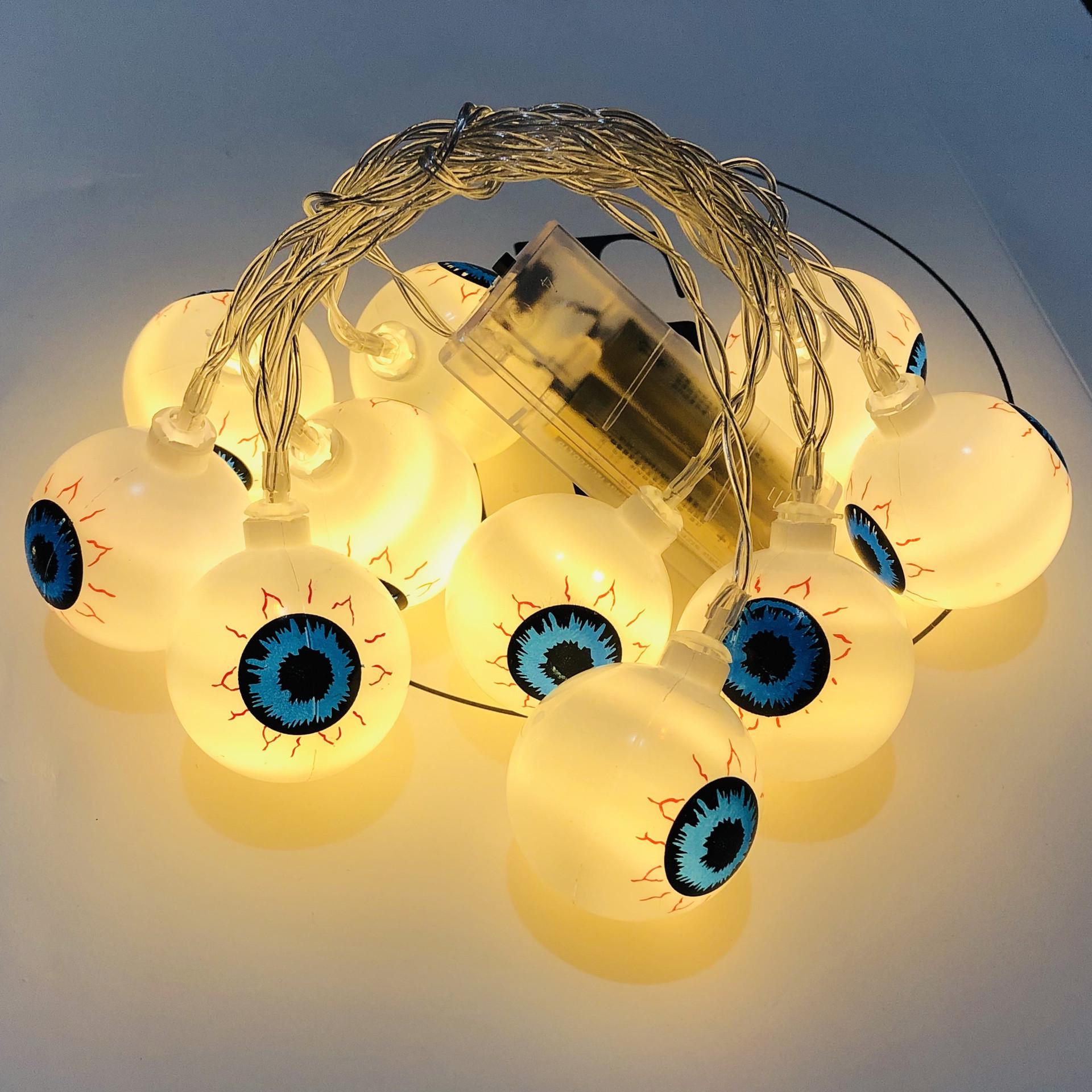 

LED Halloween String Lights: Pumpkin, Ghost, Eyeball, Skull Decorations. Perfect for Halloween and Easter Parties. 1.5m 10 LEDs Battery Box [Steady] (Promo Price) теплим білим кольором