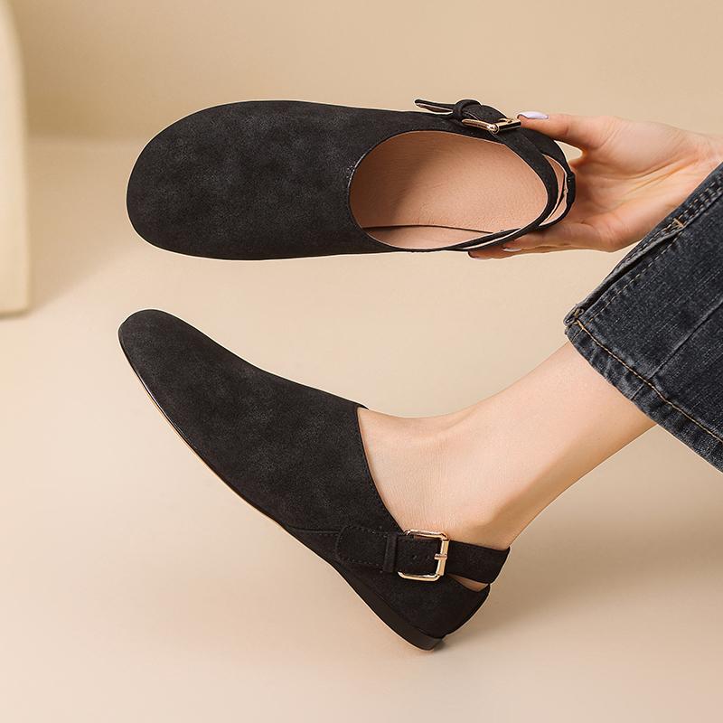 Krazing Pot коровья замша нубук летние размер 46 размер 45 обувь для отдыха женские круглый носок европейский дизайн балетки 35 чёрный 8249₽