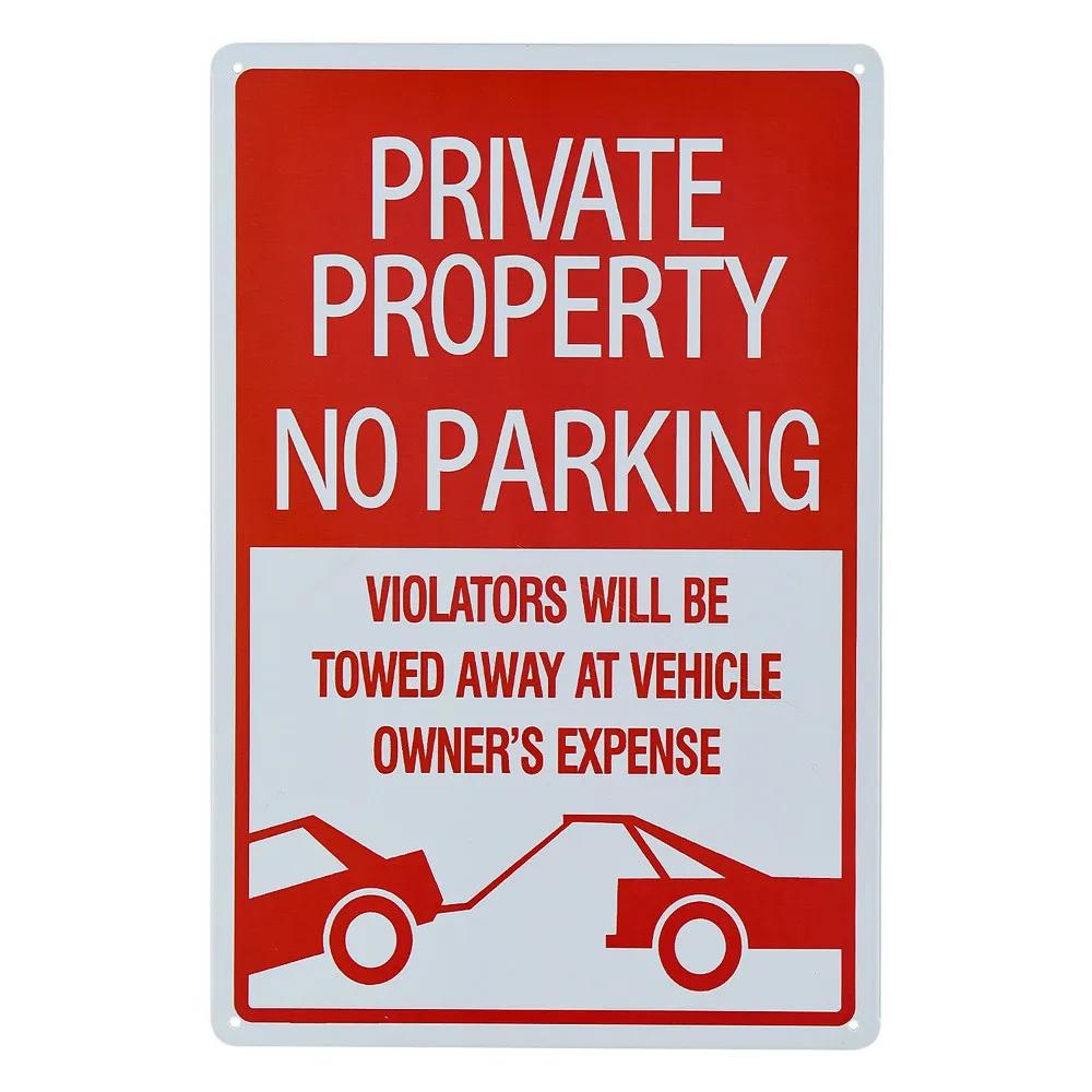 Warning Metal Tin Sign No Parking Sign Private Property No Trespassing Poster  24-Hour Monitoring No Parking Swimming Warning