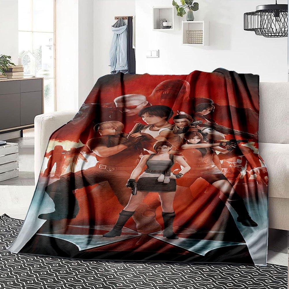 1pc Resident Evil 4 Blanket Soft Warm Throw for Home, Office, Travel All Season Cozy Bedding Gift, Office Cozy Accessory