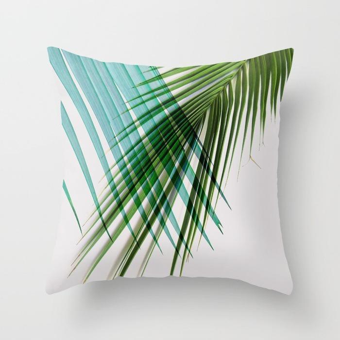 Ins Style Leaf Pattern Decorative Pillowcase Living Room Bedroom Square Cushion Pillowcase