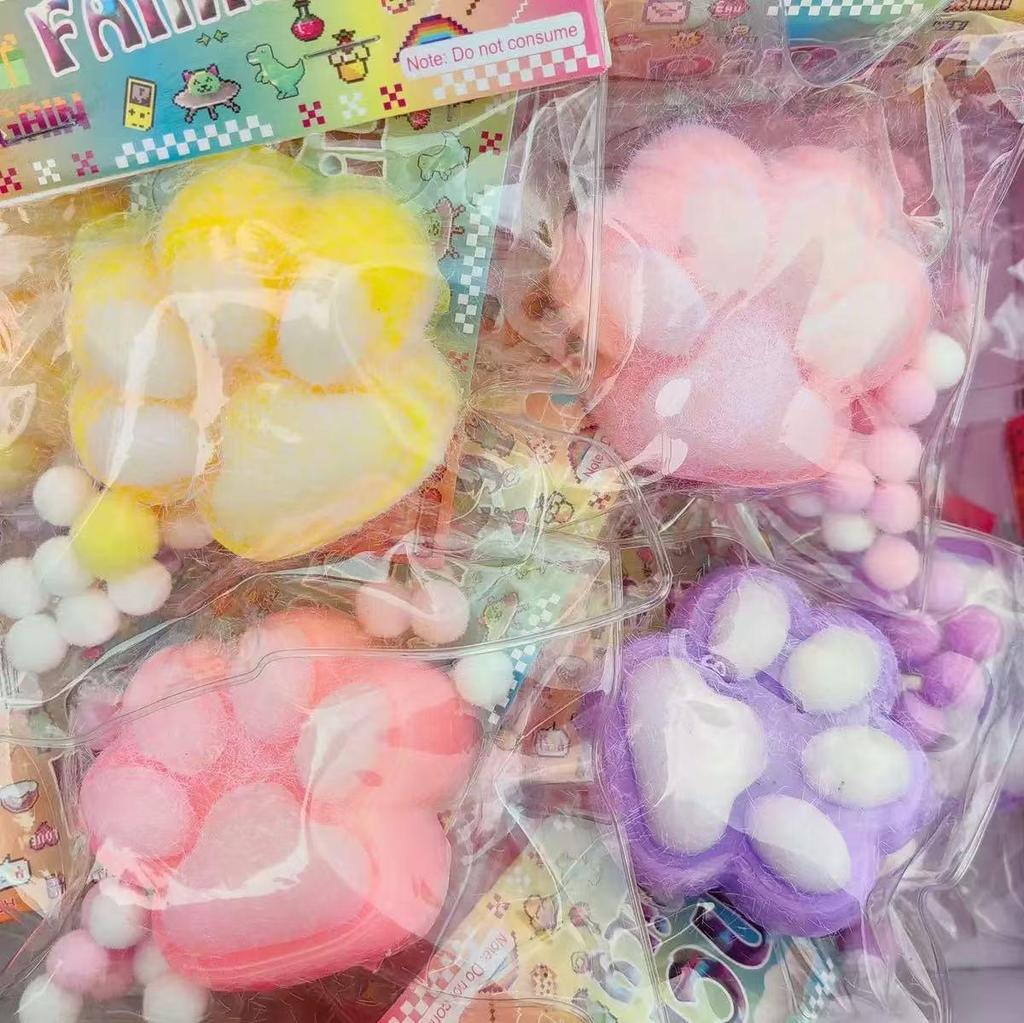 Large Crystal Clear Cat Paw Decompression Toy - Soft Rubber, Slow Rebound, Cute Squeeze Stress Relief Clay