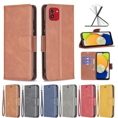 Applicable To Samsung S26Pro Leather Case A27 Solid Color Lamb Pattern Card Insert Bracket Hand Rope Protective Case S25 Leather Pattern