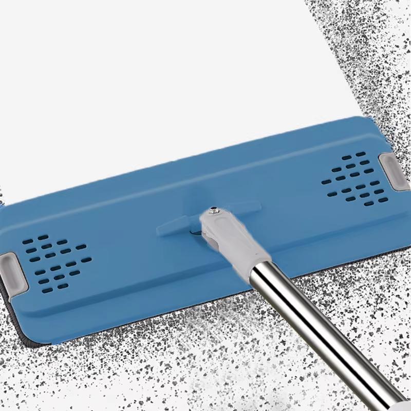 Bucket Mop Set with 2 Mop Pads and 121 Cm Stainless Steel Handle with Wiping Function for Hardwood, Laminate Tiles