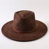 Popular European and American Style Suede Big-brimmed Top Hat, Men's and Women's Classic Fashion Western Cowboy Hat