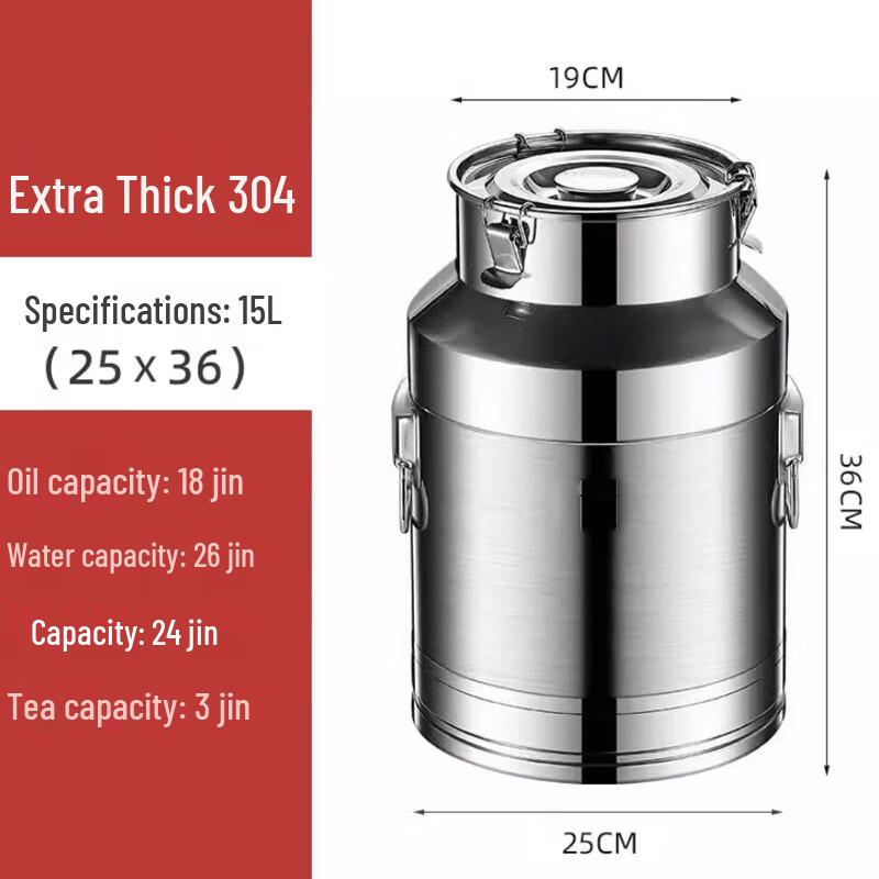 Barril selado Sule de 15 litros em aço inoxidável de qualidade alimentar