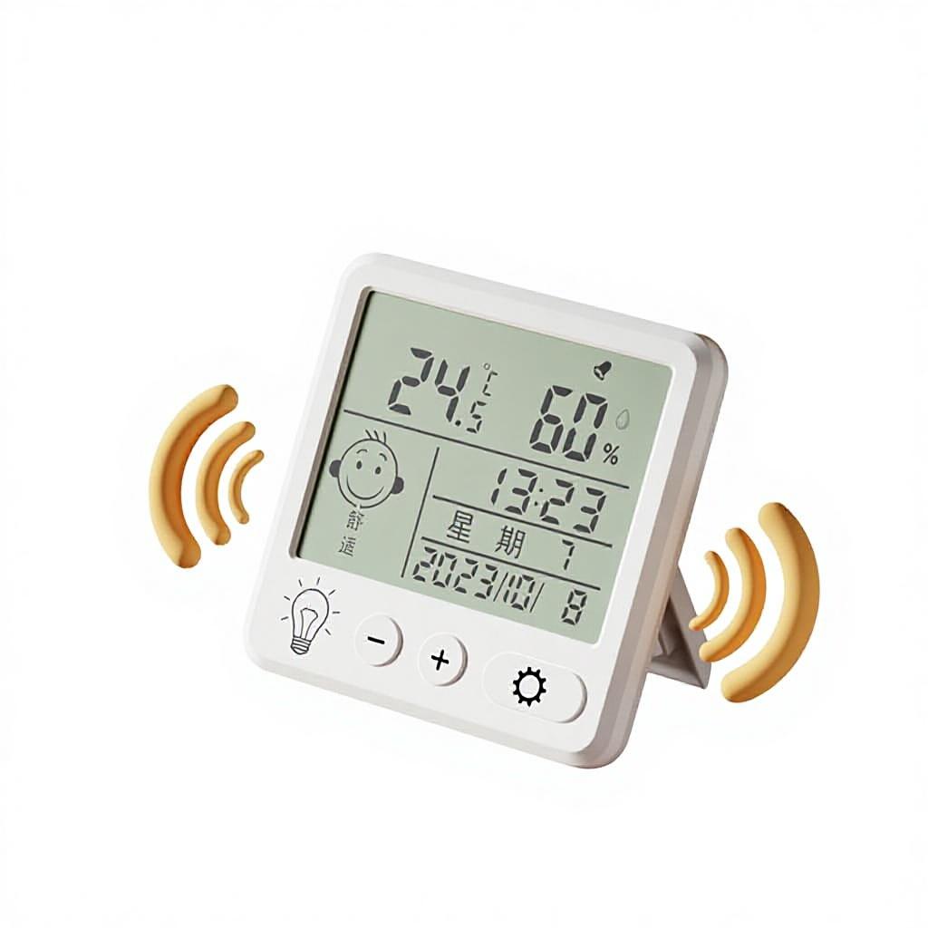 Qixin Electronic Temperature Humidity Meter High Precision Indoor Household Wall-Mounted Thermometer Battery Plastic Calendar Lf80001 temperature humidity meter-silent model