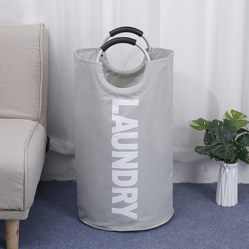 Large Round Printed Oxford Cloth Laundry Basket - Stylish Home Storage