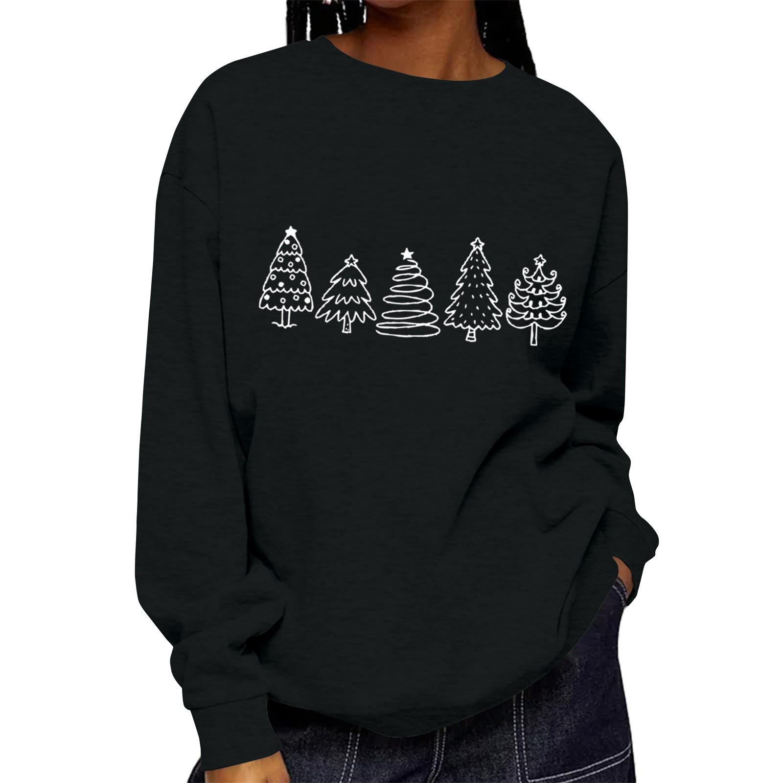 

Жіноча модна повсякденна однотонна толстовка з круглим вирізом і довгим рукавом L чорний