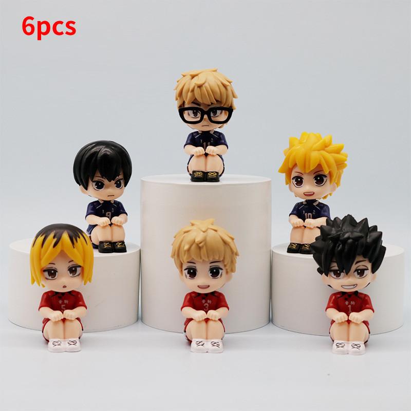 6pcs Haikyuu Hinata Shoyo Action Figure Anime Model Toy Doll Display Collectible