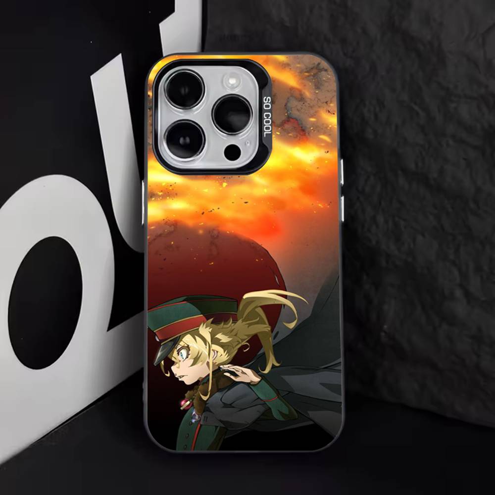 Saga of Tanya the Evil Phone Case For iPhone 16,15,14,13,12,11,8,7,Pro,Max,Plus,Mini,XS,SE Anti Fall Black Matte Hard