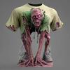 T-shirt Grafica 3D Zombie Horror a Maniche Corte, Streetwear Grintoso