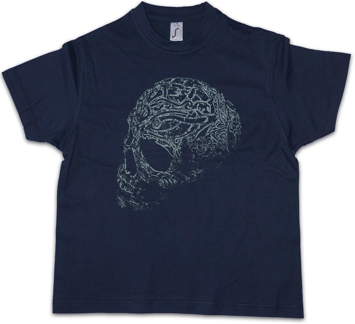 ORNAMENT SKULL I Kids Boys T-Shirt Dead Tattoo Art Rockabilly Skeleton Artist 100