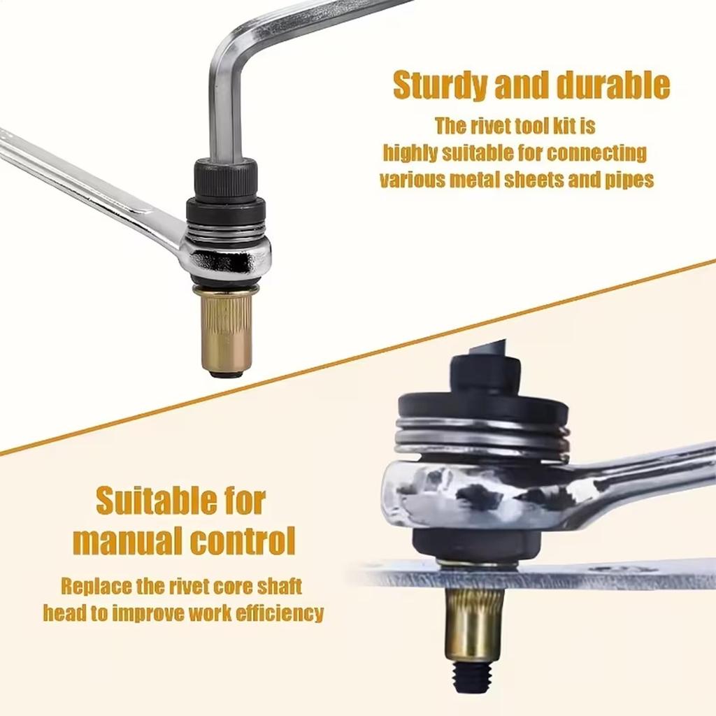 7pcs Rivet Nut Tool Kit M3 M4 M5 M6 M8 M10 M 12 Carbon Steel Drill Adapter River Nut Tool For Auto / Shelving Riveter Rivet Nut