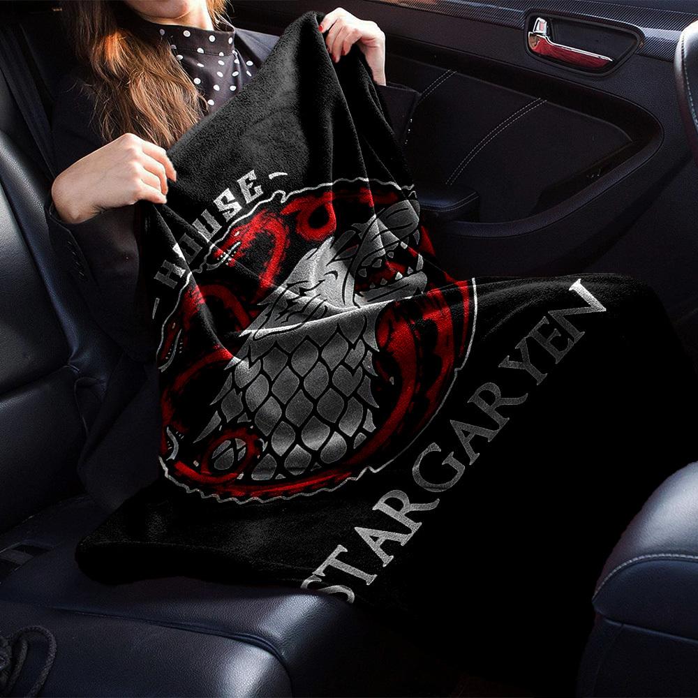 1pc House Stargaryen Soft Flannel All Season Throw for Home, Office, Outdoor UseDurable Comfort Soft Warm Throw for Home