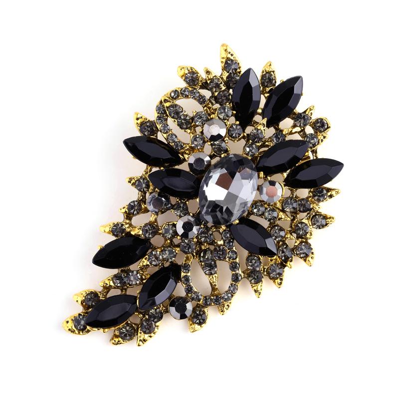 Crystal Glass Brooch - Fashionable European & American Style Pin for Men and Women