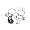 Versatile Yin Yang Keychain Puzzle Set Stylish Yin Yang Keychain Charm Couples' Eye Catching Keyrings Jewelry Accessory