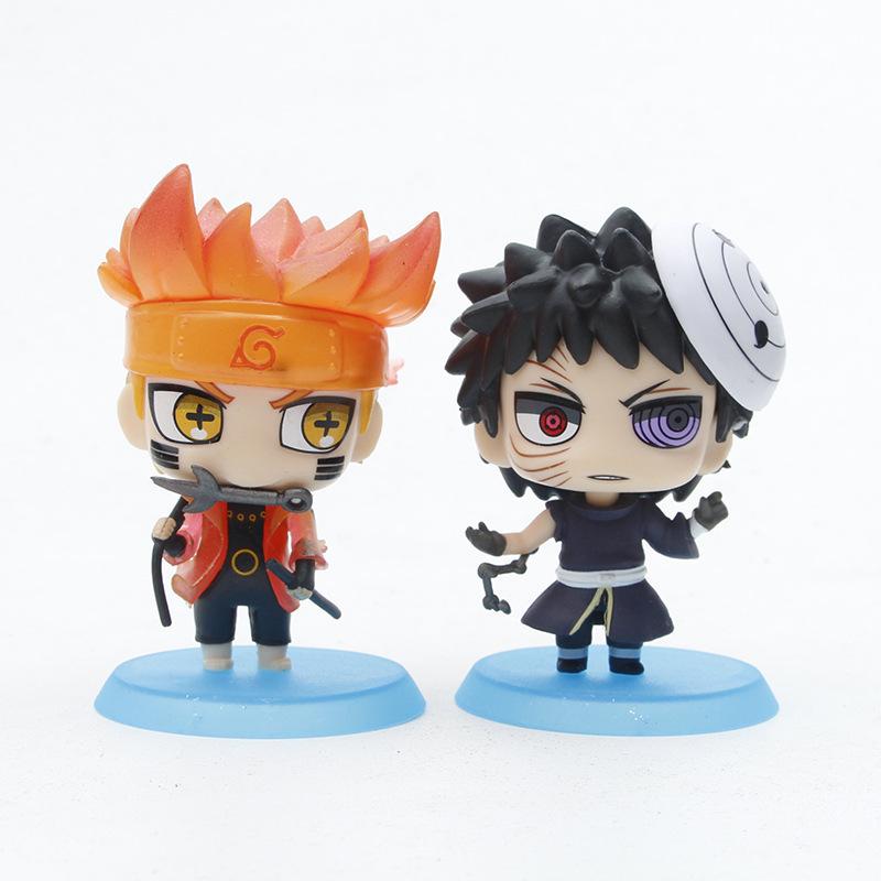 Hot 6pcs/Set Naruto Q Version Anime Figures Hinata Sasuke Ltachi Kakashi Action Doll Desktop Decoration Collectible Kid Toy Present