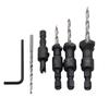 4pc Cone-shaped Countersunk Head Drill Hexagonal Shank Hole Expanding Drill Irregular Woodwork Drill Bit Hole Opener Tool Set