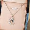 100 Languages "I Love You" Moon Projection Ring Necklace