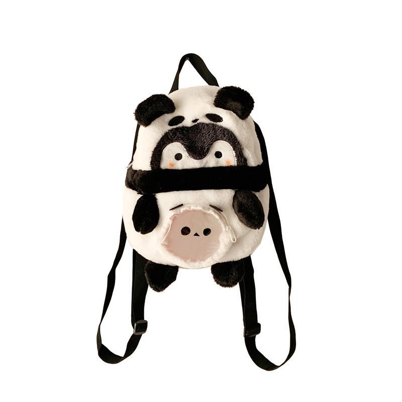 Милый мультяшный вельветовый рюкзак с медведем для девочек, городской минималистичный стиль, красочная строчка, средней жесткости