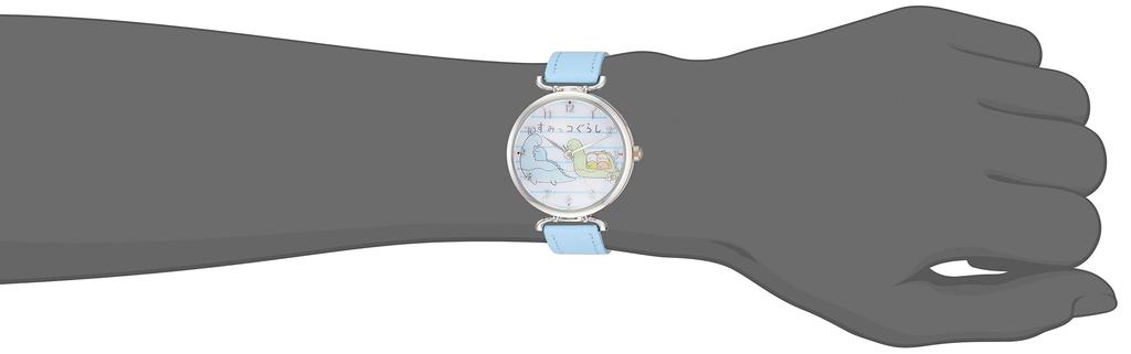 [Arias] Sumikko Gurashi Armbanduhr Analog Wasserdicht Lederarmband Eidechse und Mutter WW21055SXSG Mädchen Blau