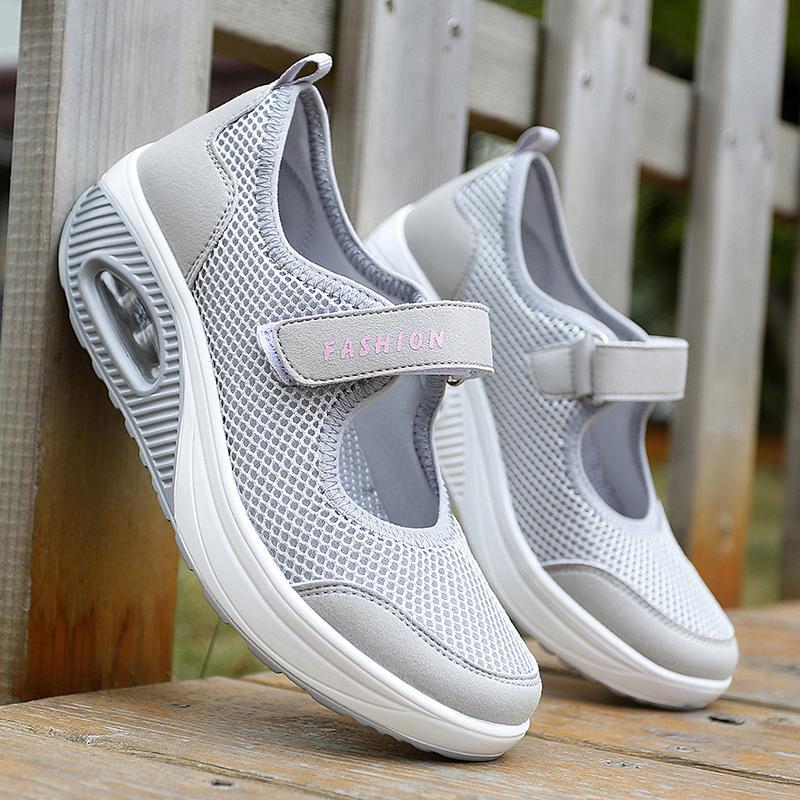 2025 Air Cushion Women's Shoes Mom Shoes Non-slip Large Size Explosive Flying Weaving Shoes Women
