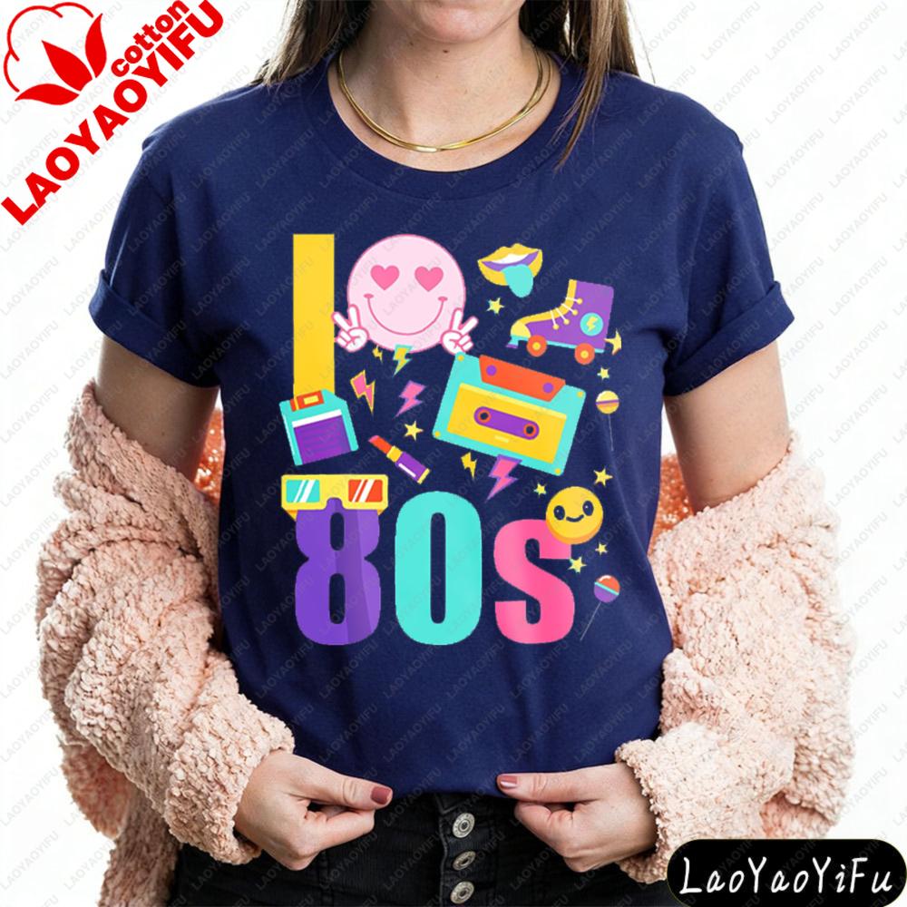 80s Theme Graphic Printed Tshirt Retro Style Unisexs TShirt Colorful Pop Culture Streetwear Daily Life Casual Cotton Tee Tops