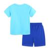 Children's Suit Summer Cartoon Excavator Printed Children's Short-sleeved Suit Knitted Cotton Shorts Two-piece Set