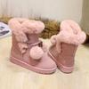 Dámské Sněhule Kožešinové Pompon Boty Zimní zateplené boty Tlusté kožešinové podšívkové boty