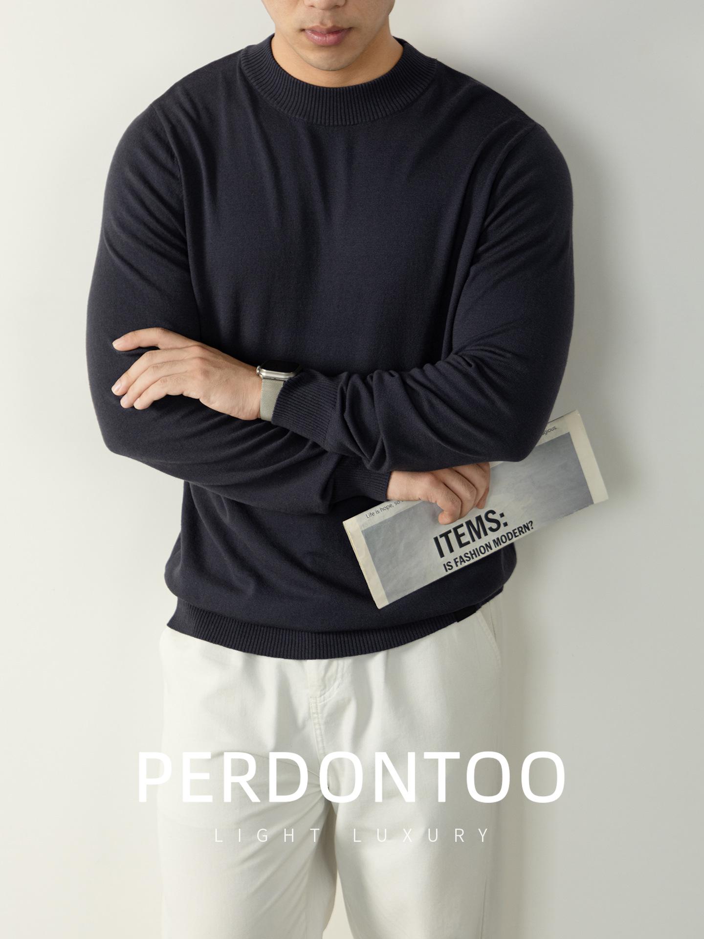 Cloud-Soft Knit Sweater | High Elasticity, Soft, Skin-Friendly Long Sleeve for Men - Autumn/Winter Warmth 2XL темно-серого