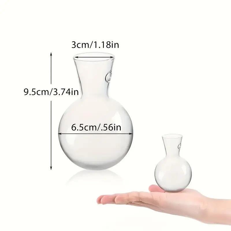 2/3/4 db Mini falra szerelhető növény szaporító üveg Lógatható váza Kerek váza otthoni dekorációhoz Hidropónikus növény szár üveg