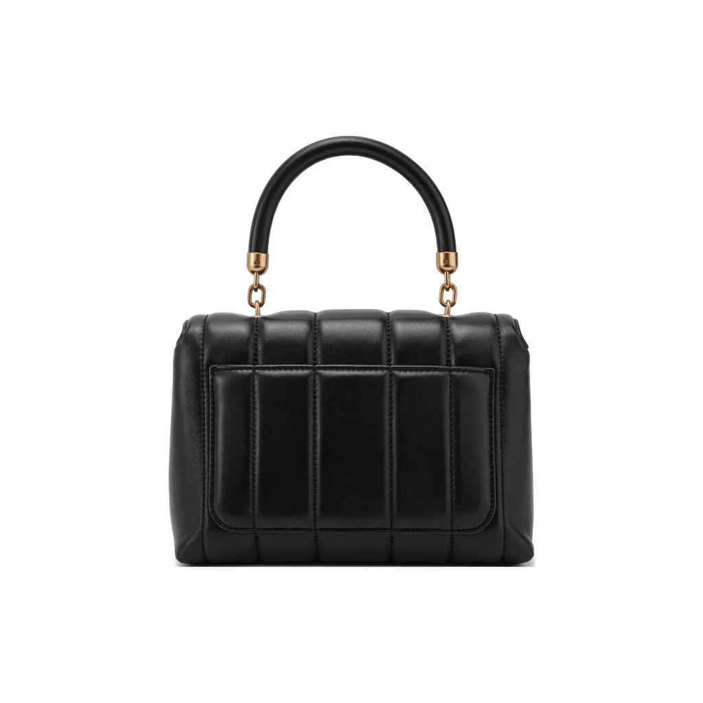 Tory Burch Kira Double T Logo Brass Hardware Chain Leather Shoulder Crossbody Handbag Small Women Handbags Black 83943-001