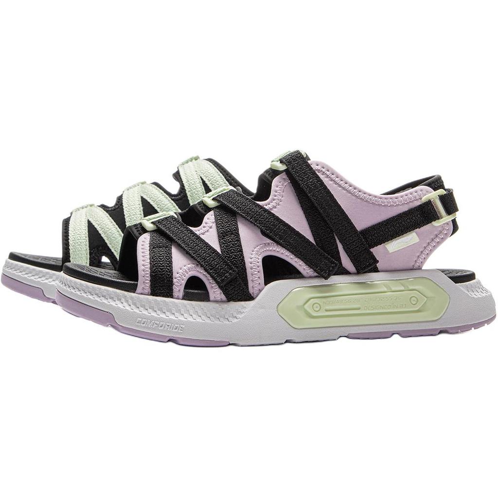 Li Ning Comfortable Versatile Low-Top Kids Sandals Kids Sandals Black Purple YKUV010-2