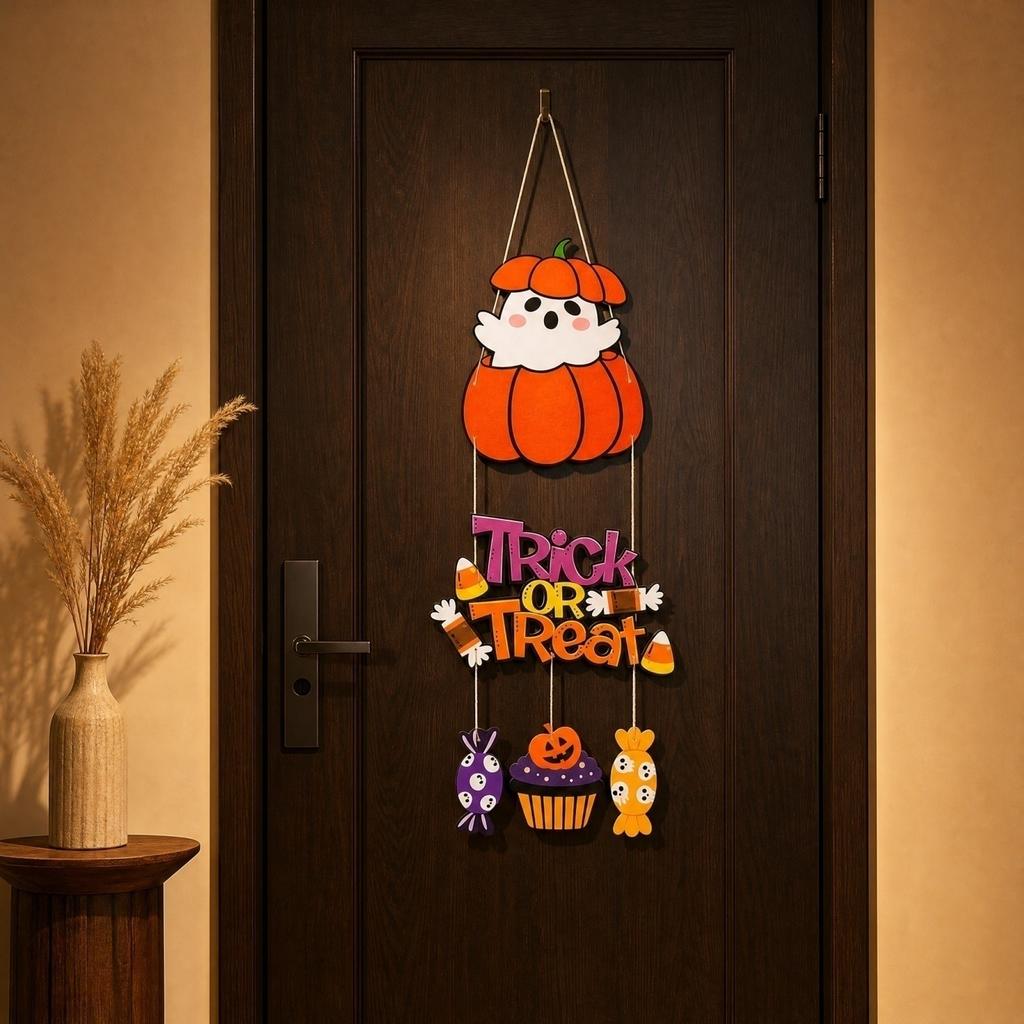 Halloween Pumpkin Candy Door Hanging Decoration for Party Scene and Home Decor