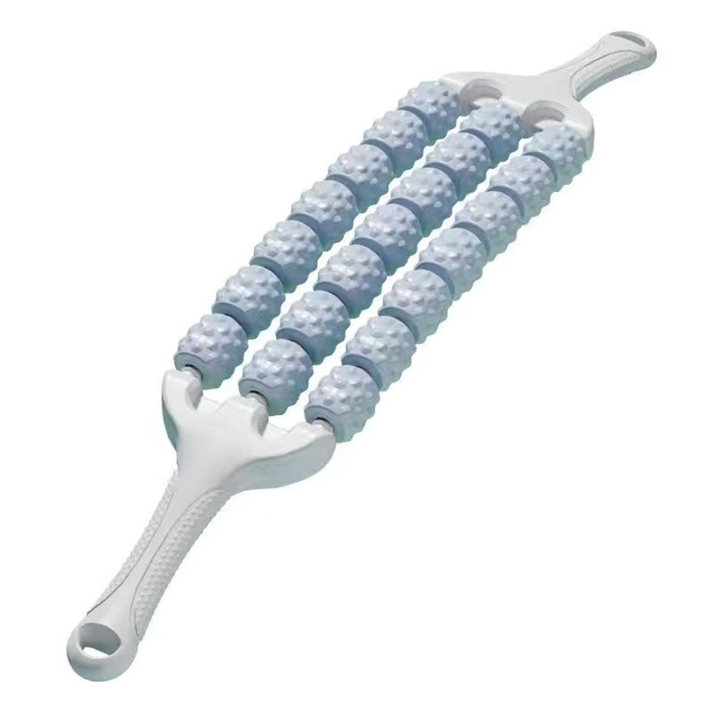 Portable Three-row Yoga Massage Stick Curved Non Slip Fascia Stick Massage Roller for Training Muscle Relaxation Body